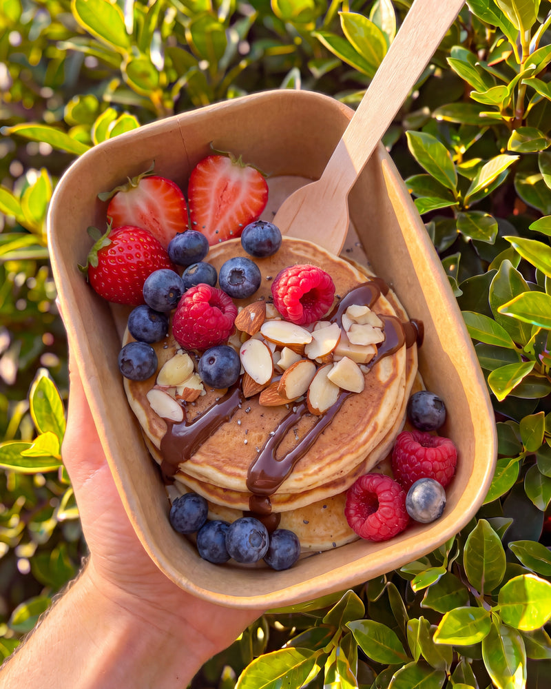 Triple Berry & Chocolate Protein Pancakes
