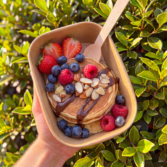 Triple Berry & Chocolate Protein Pancakes